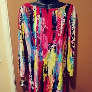 B2 Ducci Colorful Multi Color Midi Dress Size Small
